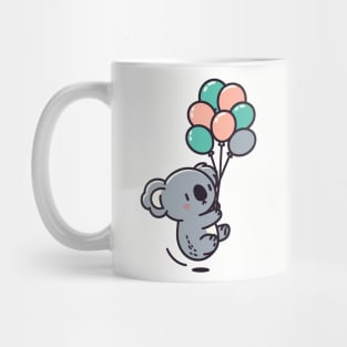 Cute koala bear with balloons, birthday greeting card design, koala lovers Mug